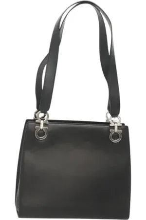 Salvatore Ferragamo Pre-owned, Dame, Sort, ONE SIZE, Uld, Pre-owned Laeder hndtasker