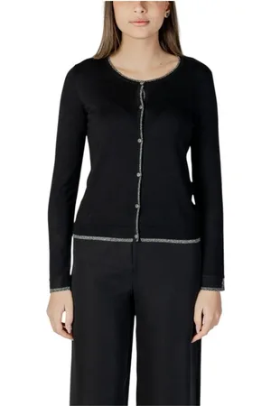 Liu Jo Strik, Dame, Sort, S, Sort Viskose Blandings Cardigan