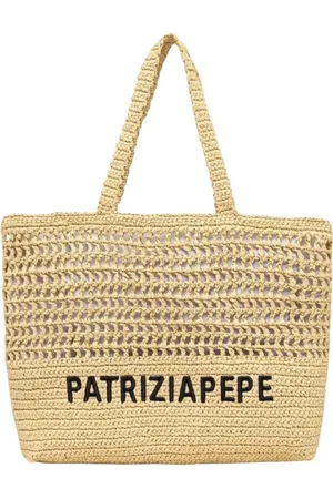 Patrizia Pepe Taske, Dame, , ONE SIZE, Uld, vævet strandtaske med udsnit detaljer
