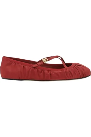 Dolce & Gabbana Sko, Dame, Rød, 37 EU, Ruby CrossStrap Ballet Flats