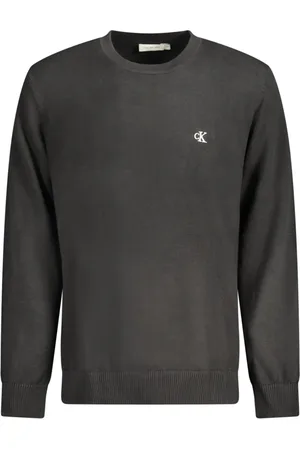 Calvin Klein Sweathshirts & Hoodies, Herre, Sort, 2XL, Bomuld, Sort Langærmet Bomuldssweater
