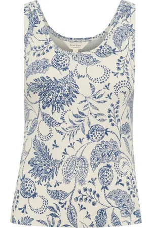 Part Two Top, Dame, Blå, L, Bomuld, Paisley Print Bluse Oceana Stil