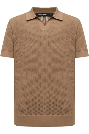 Karl Lagerfeld Top, Herre, , XL, Bomuld, Adīts polo t-shirt med V-halsudskæring