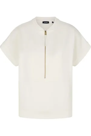 JOOP! Bluser & Skjorter, Dame, Hvid, 2XL, Uld, Cremet hvid sporty stil jumper