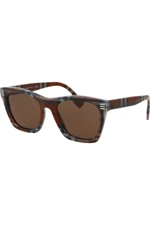 Burberry Tilbehør, Herre, Brun, 52 MM, Uld, Stilfulde Cooper Solbriller til Sommeren
