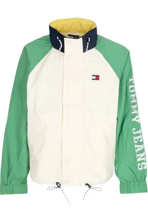 Tommy Hilfiger Sport, Herre, Flerfarvet, M, Polyester, Farveblok Vindjakke Kystgrøn