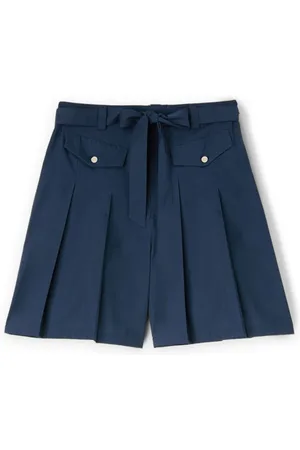 Motivi Shorts, Dame, Blå, 2XS, Bomuld, Shorts med høj talje og læg