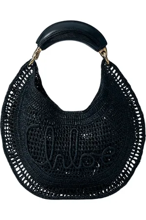 Chloé Taske, Dame, Sort, ONE SIZE, Uld, Hæklet Logo Skuldertaske