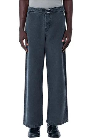 OUR LEGACY Jeans, Herre, Grå, 2XL, Bomuld, Straight-Leg Jeans med Justerbar Bælte
