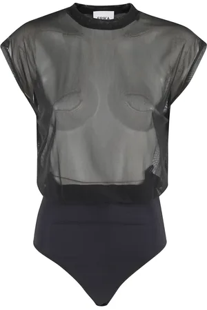 ERIKA CAVALLINI Top, Dame, Sort, XS, Sort kortærmet knappet top