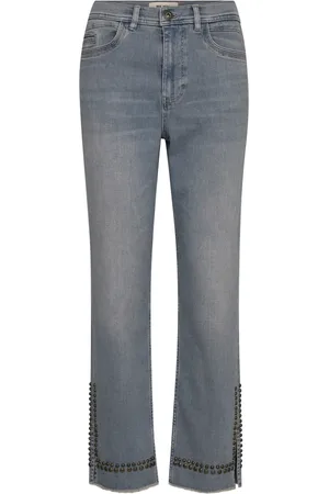 Mos Mosh Jeans, Dame, Blå, W30, Denim, Ice Denim Jeans med Straight Leg