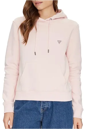 Guess Sweathshirts & Hoodies, Dame, Lyserød, S, Bomuld, Hættetrøje - Roser Normal Pasform