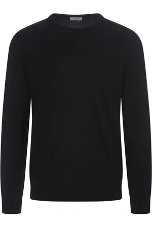 FEDELI Strik, Herre, Sort, 5XL, Uld, Kashmir Sort Sweater