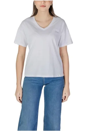 Liu Jo Top, Dame, Hvid, S, Bomuld, Hvid kortærmet bomuldst-shirt