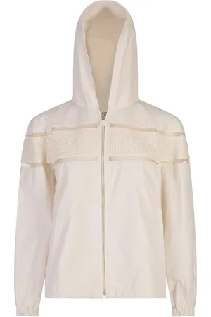 Moncler Jakke, Dame, Hvid, M, Bomuld, Hvid Hættetrøje med Silke Yoke