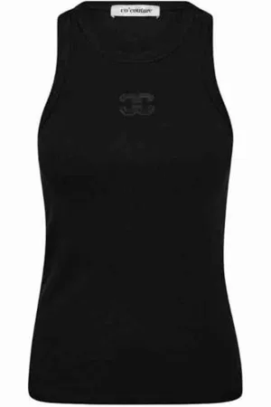 Co`Couture Top, Dame, Sort, L, Bomuld, Logo Tank Top i Blød Bomuld