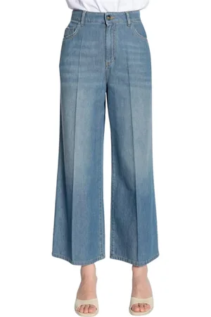 Kaos Jeans, Dame, Blå, W29, Wide Leg Crop Jeans 