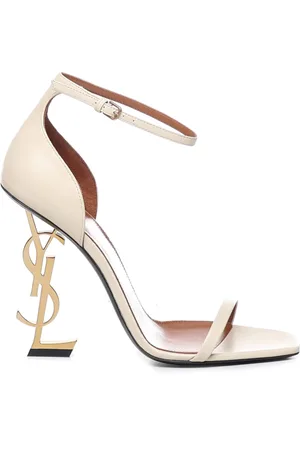 Saint Laurent Sko, Dame, , 41 EU, Læder, Læder Sandaler med Gylden Hæl