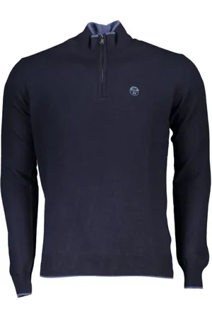 North Sails Strik, Herre, Blå, S, Uld, Bl Plyamid Pullover med Rullekrave