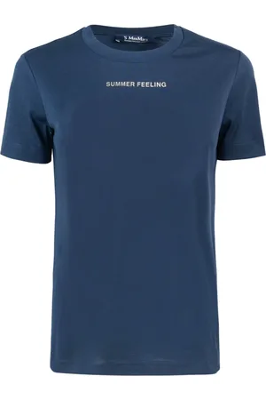 Max Mara Top, Dame, Blå, XS, Bomuld, Blå T-shirts og Polos
