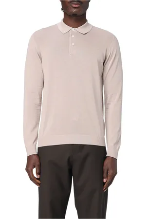 DRUMOHR Strik, Herre, Hvid, M, Strikket Polo Sweater