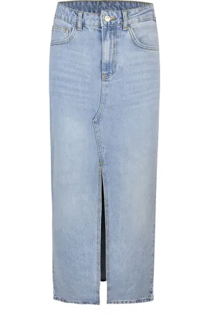 Liu Jo Nederdel, Dame, Blå, W25, Denim, Blå Denim Lang Nederdel Lige Pasform