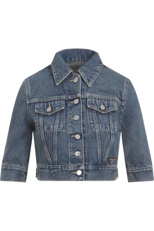 Prada Jakke, Dame, Blå, XS, Bomuld, Blå Jakke til Kvinder