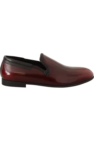 Dolce & Gabbana Sko, Herre, Rød, 40 1/2 EU, Læder, Bordeaux Læder Loafers Elegant Stil