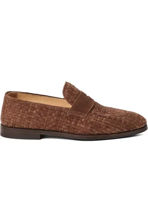 Brunello Cucinelli Sko, Herre, Brun, 40 EU, Brun Slip-On Penny Slot Sko
