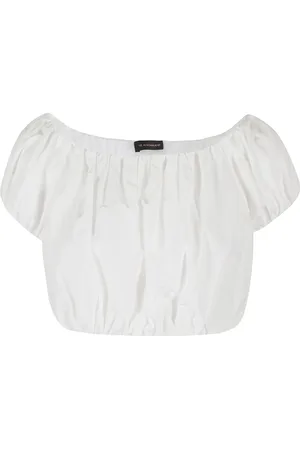 Andamane Bluser & Skjorter, Dame, Hvid, XS, Uld, Hvid Off-Shoulder Crop Top