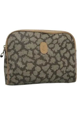 Saint Laurent Pre-owned, Dame, Grå, ONE SIZE, Tyl, Pre-owned Laeder clutches