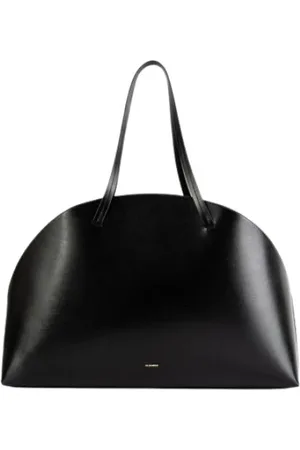 Jil Sander Taske, Dame, Sort, ONE SIZE, Uld, Sort læder Grand Skuldertaske