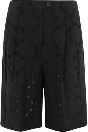 SEMICOUTURE Shorts, Dame, Sort, 2XS, Bomuld, Sort Sangallo Bermuda Shorts