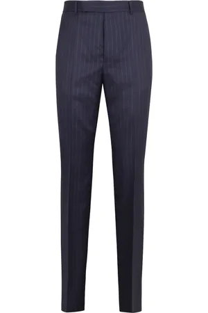 Givenchy Bukser, Herre, Blå, M, Uld, Pin-striped slim fit tailored trousers