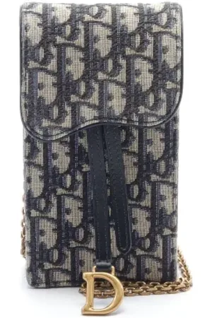 Dior Pre-owned, Dame, Blå, ONE SIZE, Uld, Pre-owned Canvas crossbody-tasker