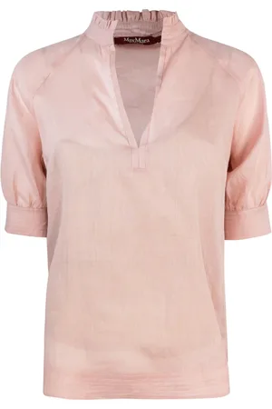Max Mara Bluser & Skjorter, Dame, Lyserød, XS, Skjorte Jersey Top Ramie