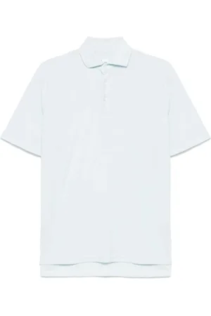 DoppiaA Top, Herre, Blå, XL, Klar Blå Knappet T-shirt