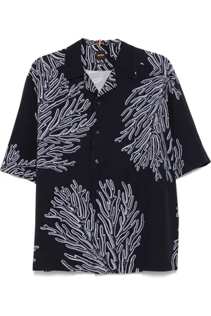 HUGO BOSS Skjorte, Herre, Blå, XL, Forøg din stil med denne kortærmede skjorte