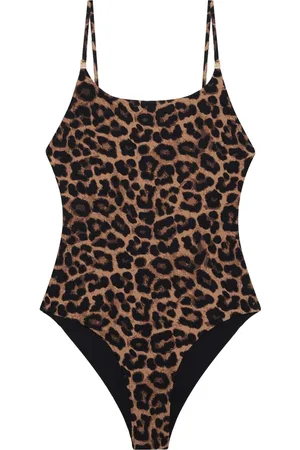 ANINE BING Badetøj, Dame, Flerfarvet, XS, Leopard Print Strandtøj Ærmeløs