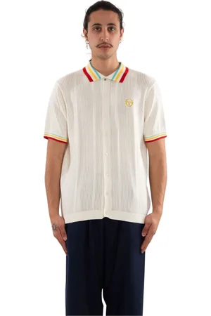 Sergio Tacchini Top, Herre, Hvid, XL, Ribstrikket polo shirt