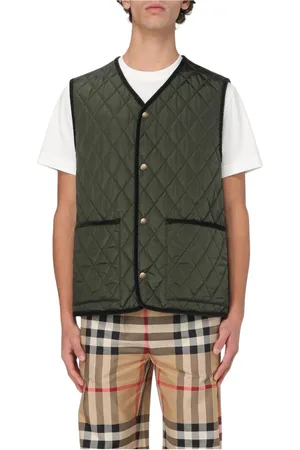 Burberry Jakke, Herre, Grøn, M, Diamantmønstret jakkevest