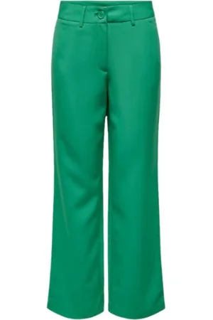 ONLY Bukser, Dame, Grøn, XS, Bomuld, Grøn Alhambra Mid Straight Pant