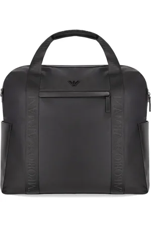 Emporio Armani Taske, Herre, Sort, ONE SIZE, Nylon, Sort Nylon Duffle Taske med Logo