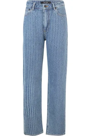 Daily paper Jeans, Dame, Blå, S, Denim, Blå Strukturerede Denim Bukser