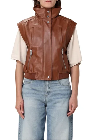 Pinko Jakke, Dame, Brun, S, Tyl, Nappa Gilet Bur Style Vest