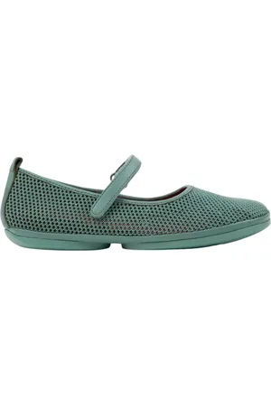 Camper Sko, Dame, Grøn, 42 EU, Åndbar Mary Jane Ballet Flats Grøn