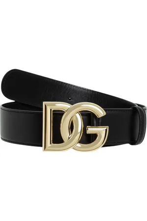 Dolce & Gabbana Tilbehør, Dame, Sort, 85 CM, Læder, Sort læderbælte med metalspænde