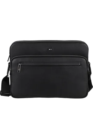 HUGO BOSS Taske, Herre, Sort, ONE SIZE, Læder, Sort Hammerslået Imiteret Læder Messenger Taske