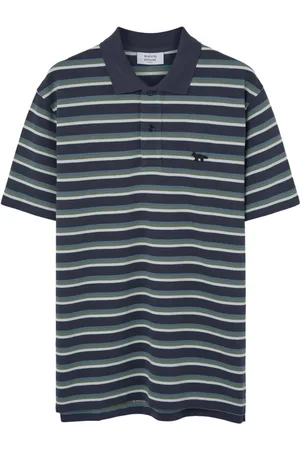 Maison Kitsuné Top, Herre, Flerfarvet, L, Fox Patch Polo T-shirts og Polos