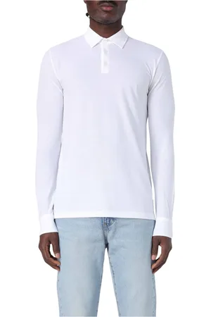 ZANONE Top, Herre, Hvid, L, Strikket Polo